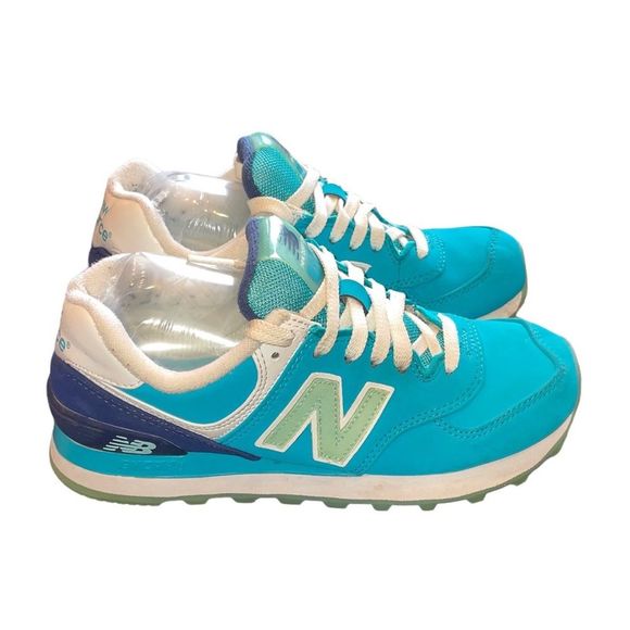 New Balance Shoes - Blue and Green New Balance 574 Tennis Shoes